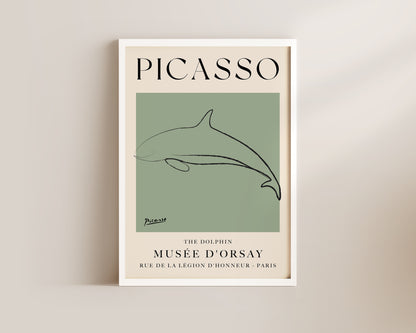 Picasso The Dolphin Art Wall Art Print In Green