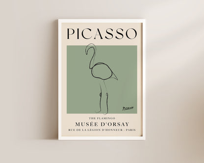 Picasso The Flamingo Art Wall Art Print In Green