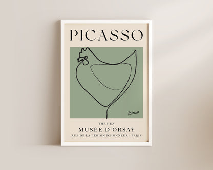 Picasso The Hen Art Wall Art Print In Green