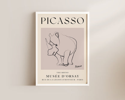 Picasso The Rhino Art Wall Art Print