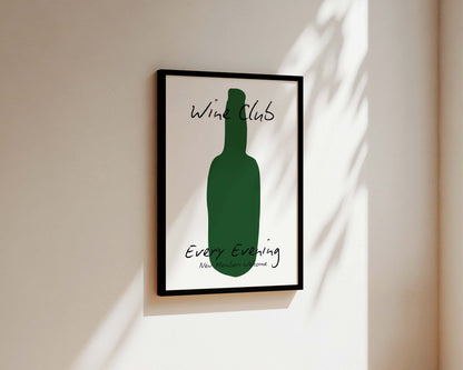 Wine Club Bottle Wall Art Print