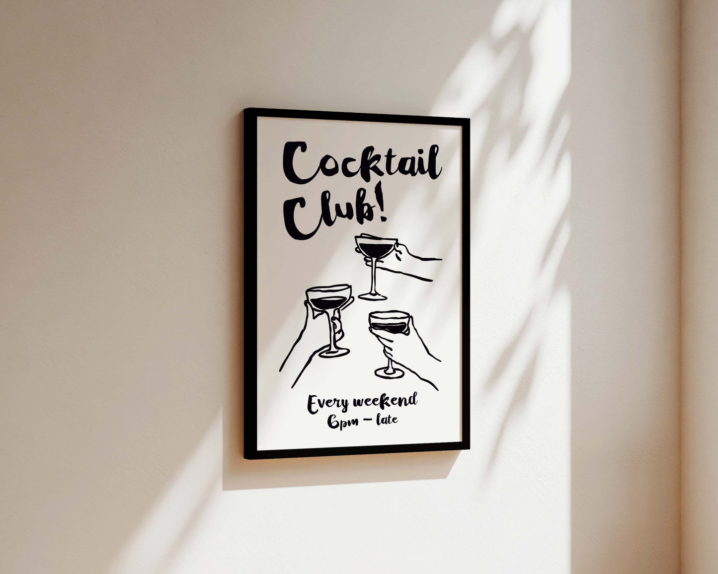 Cocktail Club In Black Poster