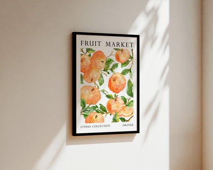 Fruit Market Orange Art Wall Art Print