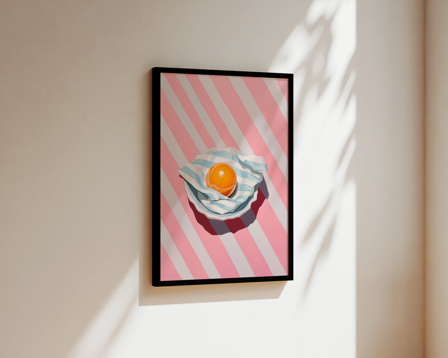 Pink Striped Egg Print