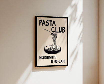 Pasta Club Black Art Wall Art Print