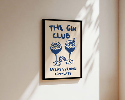 The Gin Club In Blue Wall Art Print