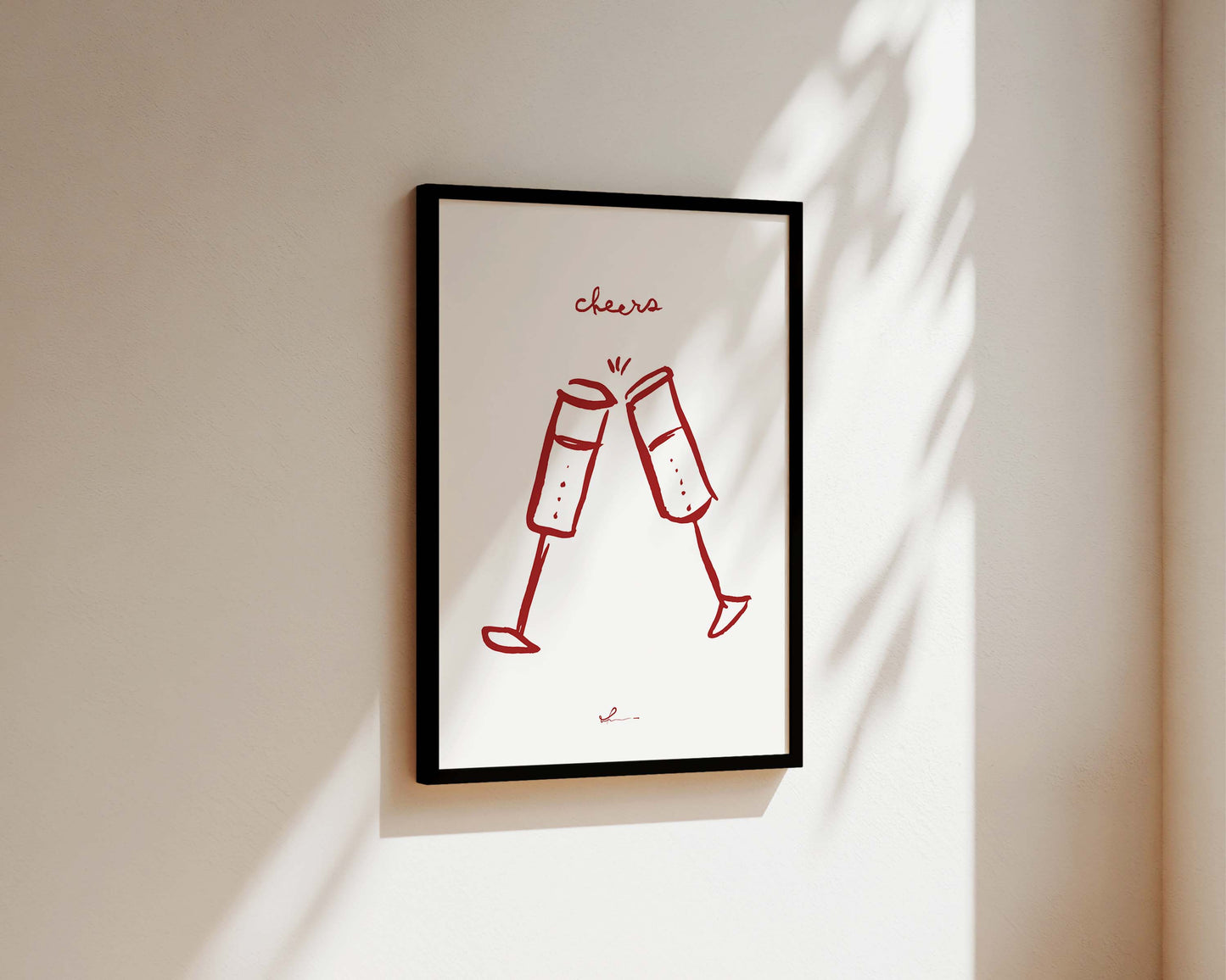 Red Cheers Wine Print