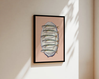 Pink Mackerel Wall Art Print