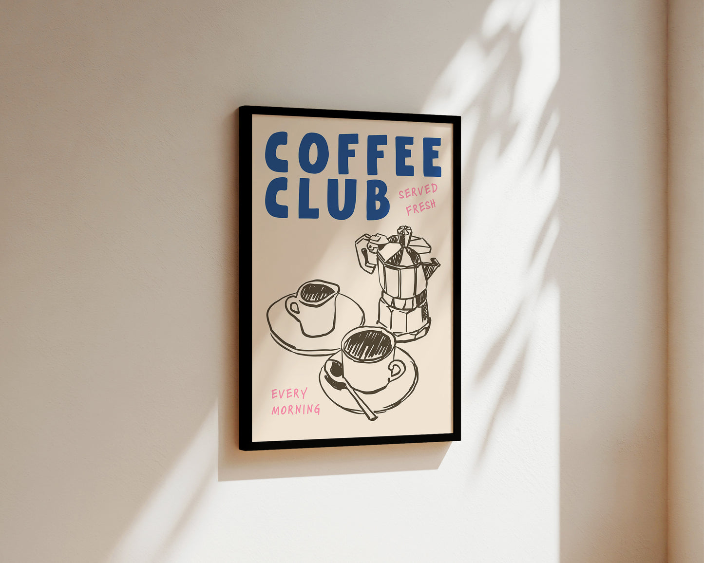 Coffee Club Pink Print