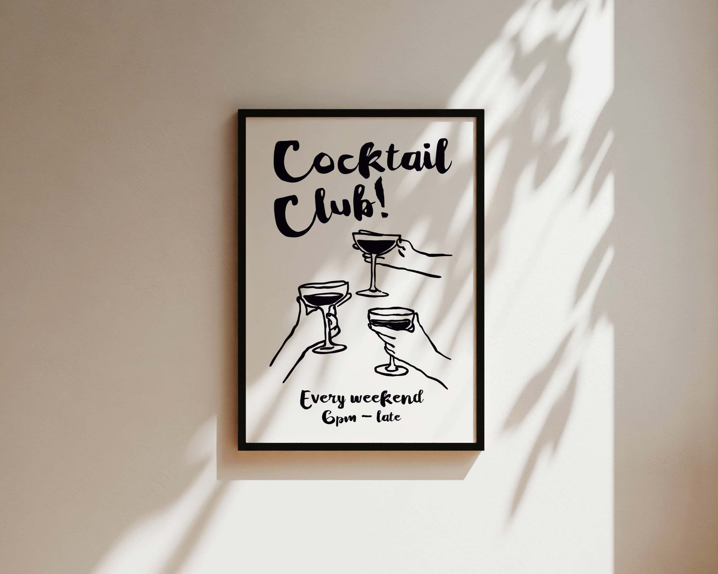 Cocktail Club In Black Poster