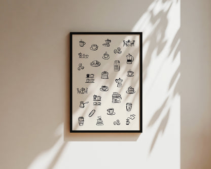 Coffee Table In Black Wall Art Print