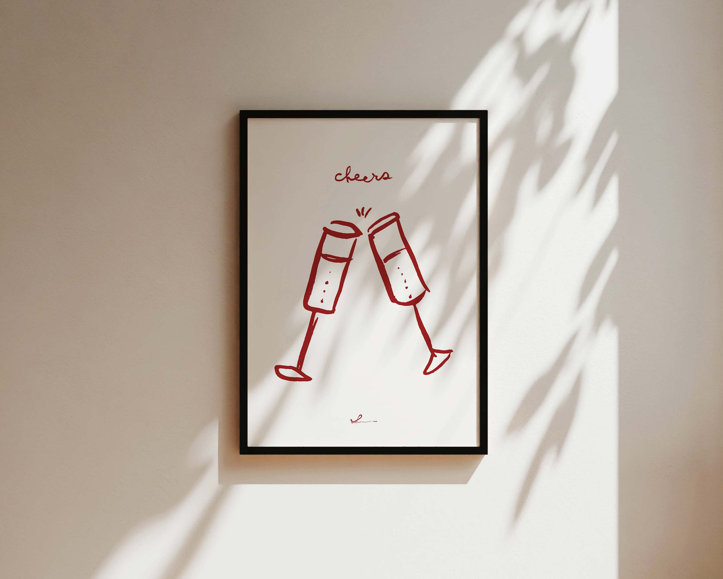 Red Cheers Wine Print