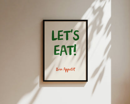 Let's Eat Green Wall Art Print