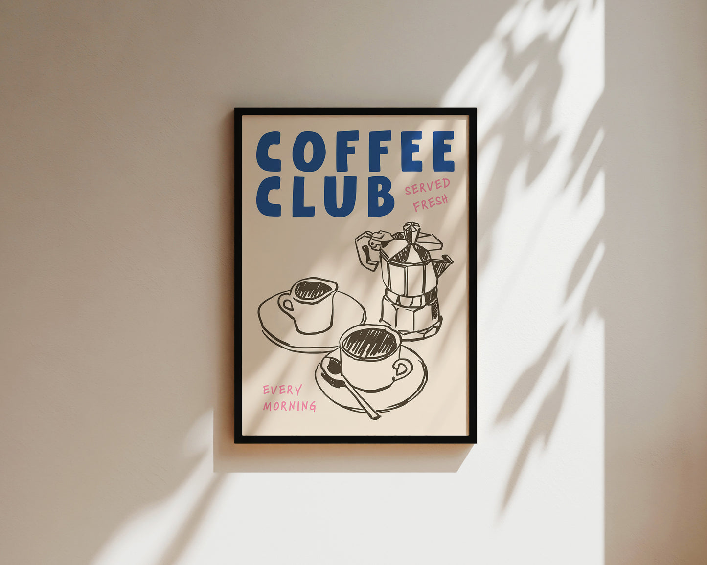 Coffee Club Pink Print