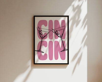 Cin Cin Pink Wall Art Print
