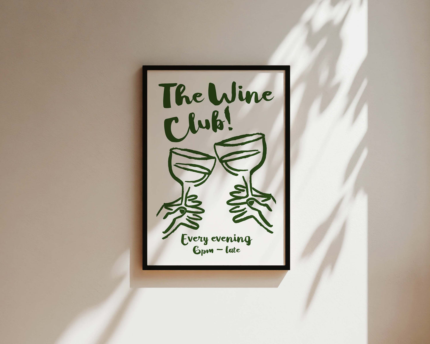 The Wine Club In Green Print