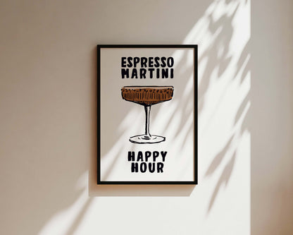 Espresso Martini Happy Hour Wall Art Print