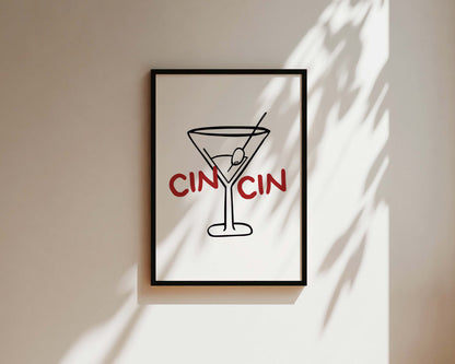 Cin Cin Martini Wall Art Print