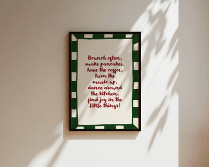 Brunch Often Quote Wall Art Print
