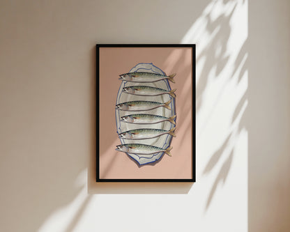 Pink Mackerel Wall Art Print