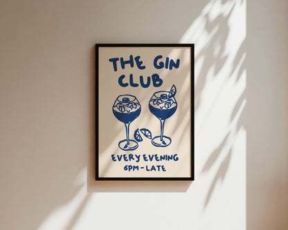 The Gin Club In Blue Wall Art Print