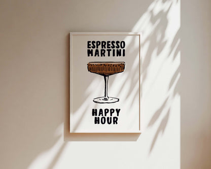 Espresso Martini Happy Hour Wall Art Print