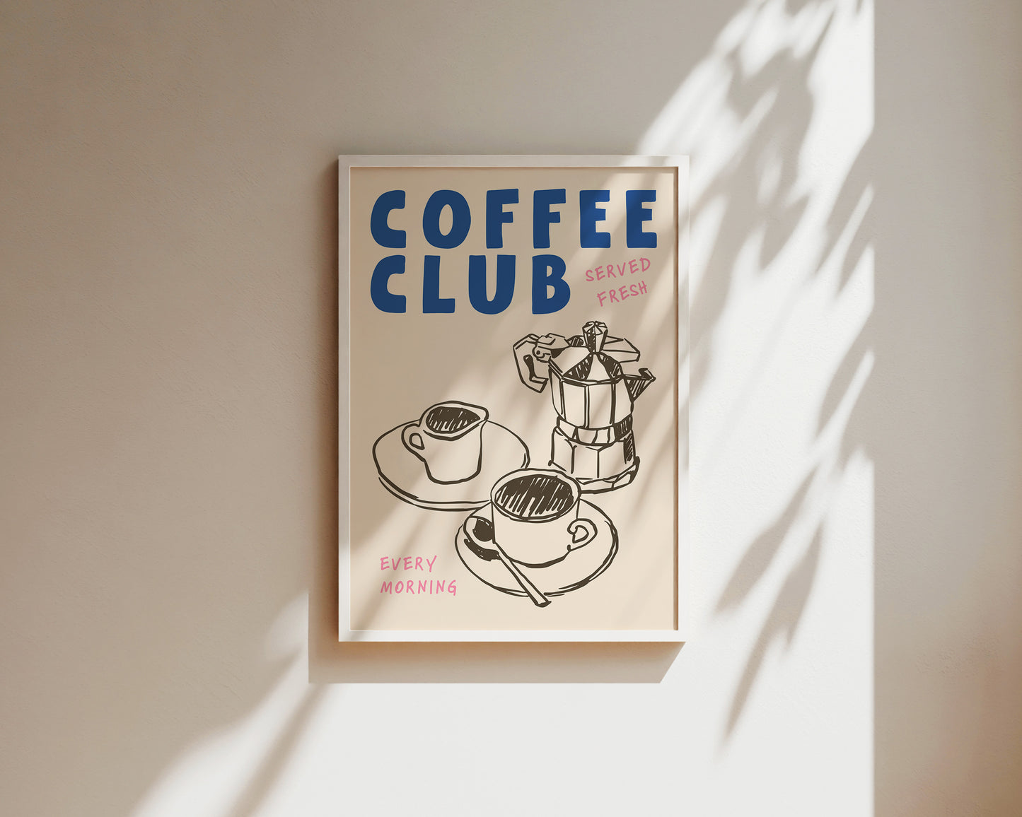 Coffee Club Pink Print