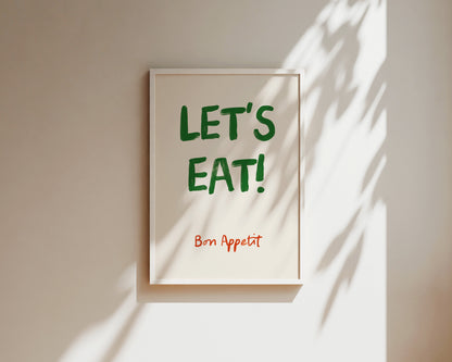 Let's Eat Green Wall Art Print