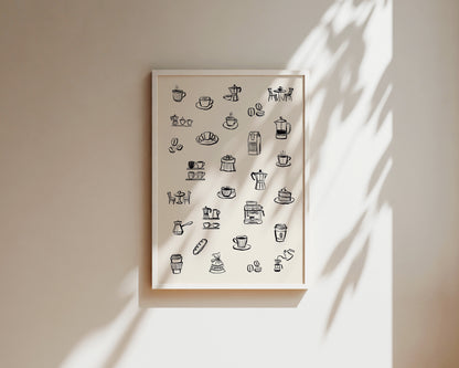 Coffee Table In Black Wall Art Print