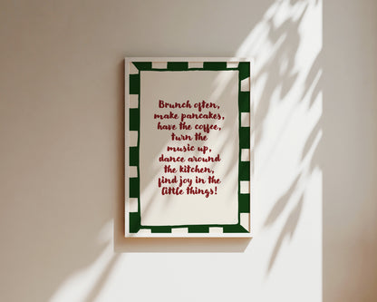 Brunch Often Quote Wall Art Print