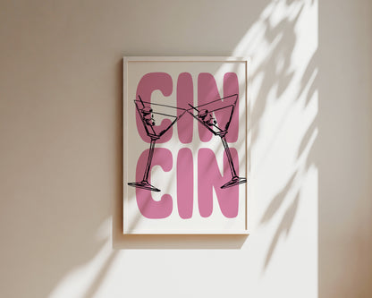 Cin Cin Pink Wall Art Print