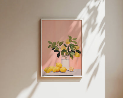 Pink Lemons Art Wall Art Print