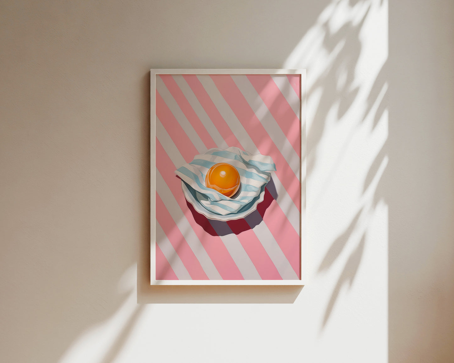 Pink Striped Egg Print