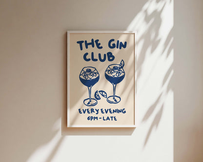 The Gin Club In Blue Wall Art Print