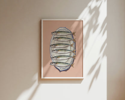 Pink Mackerel Wall Art Print