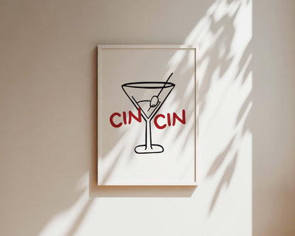 Cin Cin Martini Wall Art Print