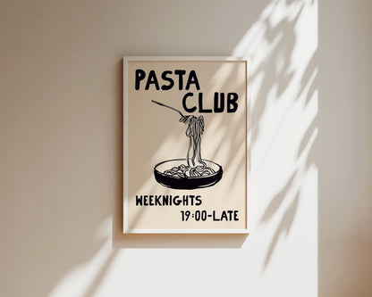 Pasta Club Black Art Wall Art Print