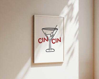 Cin Cin Martini Wall Art Print