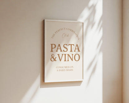 Pasta & Vino Art Wall Art Print