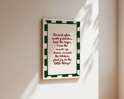 Brunch Often Quote Wall Art Print