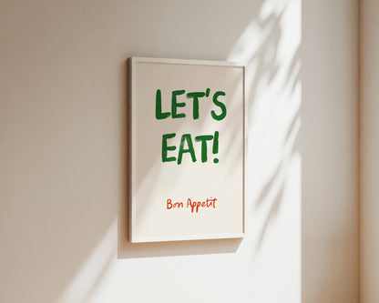 Let's Eat Green Wall Art Print