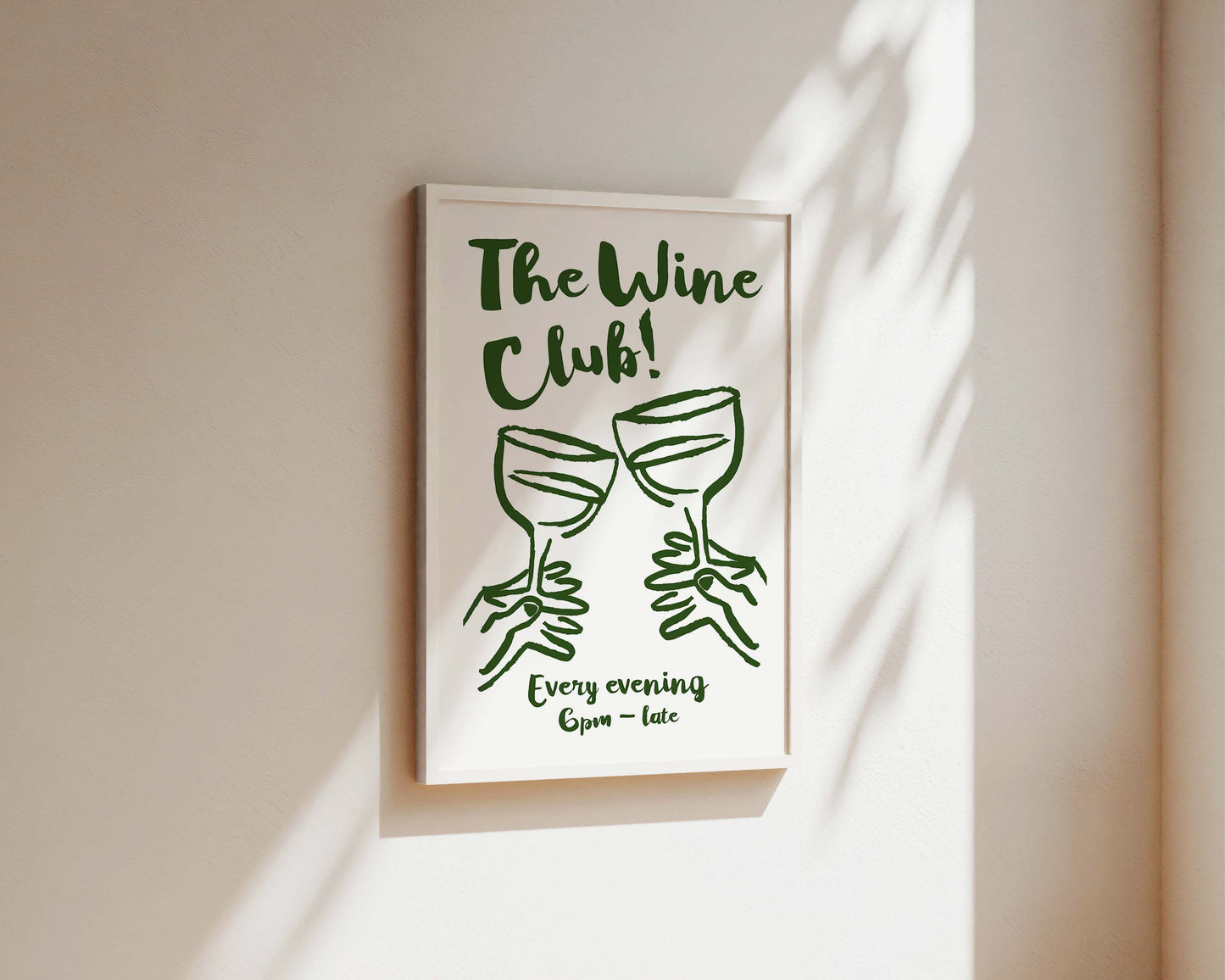 The Wine Club In Green Print