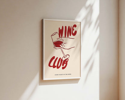Red Wine Club Wall Art Print
