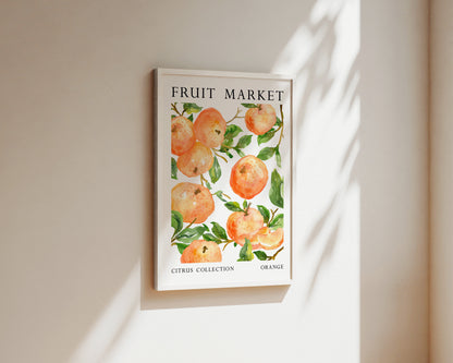 Fruit Market Orange Art Wall Art Print