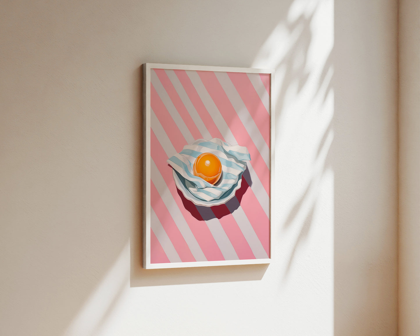 Pink Striped Egg Print