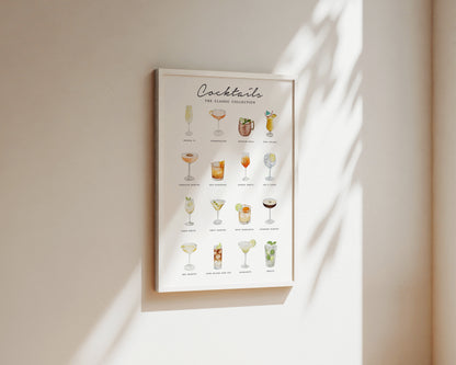 Cocktail Menu Wall Art Print