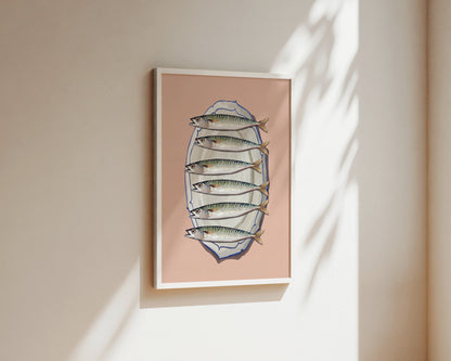 Pink Mackerel Wall Art Print