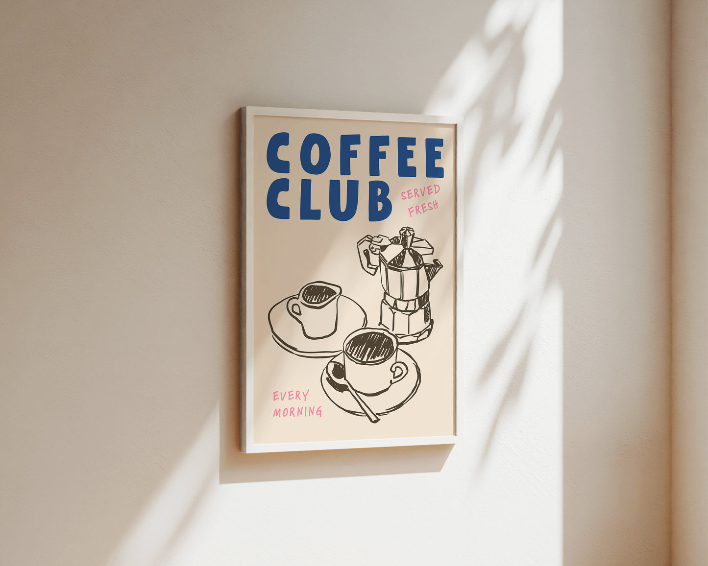 Coffee Club Pink Print