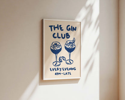 The Gin Club In Blue Wall Art Print