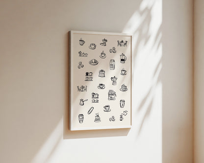 Coffee Table In Black Wall Art Print